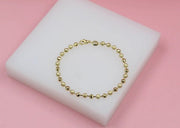 18K Gold Filled Shiny Textured Ball Bracelet (I441) - Freeyouthzbandz