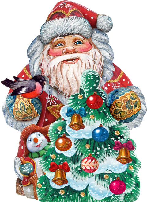 Santa Tree Decorating Christmas Door Decor by G. DeBrekht - Christmas Santa Snowman Decor - 8119181H - Freeyouthzbandz