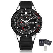 MEGIR Watches for Men Chronograph Fashion Luxury Sports Watches Silicone Strap Waterproof Calendar Quartz Man Clock Wristwatch - Freeyouthzbandz