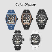 MEGIR Original Fashion Men Watches Automatic Mechanical Watch Steel Case Sport Skeleton Dial Wristwatch Waterproof Clock Reloj Hombre 2242 - Freeyouthzbandz