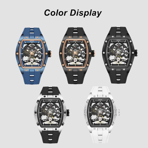 MEGIR Original Fashion Men Watches Automatic Mechanical Watch Steel Case Sport Skeleton Dial Wristwatch Waterproof Clock Reloj Hombre 2242 - Freeyouthzbandz