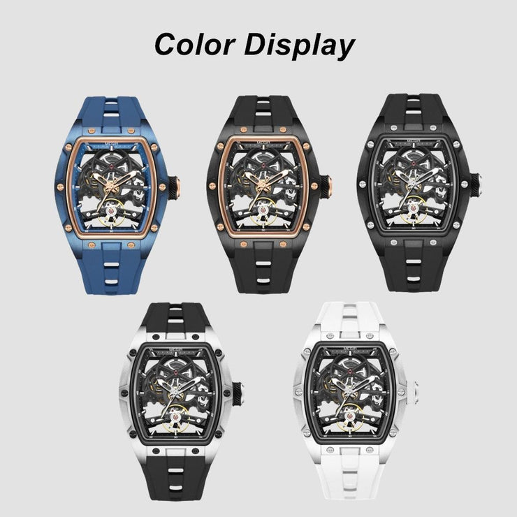MEGIR Original Fashion Men Watches Automatic Mechanical Watch Steel Case Sport Skeleton Dial Wristwatch Waterproof Clock Reloj Hombre 2242 - Freeyouthzbandz