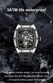 MEGIR Original Fashion Men Watches Automatic Mechanical Watch Steel Case Sport Skeleton Dial Wristwatch Waterproof Clock Reloj Hombre 2242 - Freeyouthzbandz