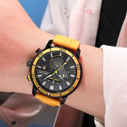 MEGIR Luxury Military Watches for Men Fashion Sport Quartz Wristwatch Waterproof Silicone Band Male Clock Chronograph with Date - Freeyouthzbandz