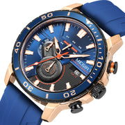 MEGIR Luxury Military Watches for Men Fashion Sport Quartz Wristwatch Waterproof Silicone Band Male Clock Chronograph with Date - Freeyouthzbandz