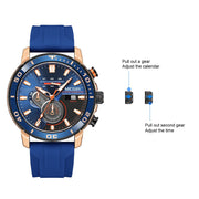 MEGIR Luxury Military Watches for Men Fashion Sport Quartz Wristwatch Waterproof Silicone Band Male Clock Chronograph with Date - Freeyouthzbandz