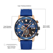 MEGIR Luxury Military Watches for Men Fashion Sport Quartz Wristwatch Waterproof Silicone Band Male Clock Chronograph with Date - Freeyouthzbandz