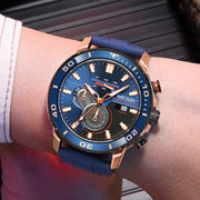 MEGIR Luxury Military Watches for Men Fashion Sport Quartz Wristwatch Waterproof Silicone Band Male Clock Chronograph with Date - Freeyouthzbandz