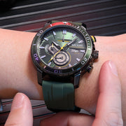 MEGIR Luxury Military Watches for Men Fashion Sport Quartz Wristwatch Waterproof Silicone Band Male Clock Chronograph with Date - Freeyouthzbandz