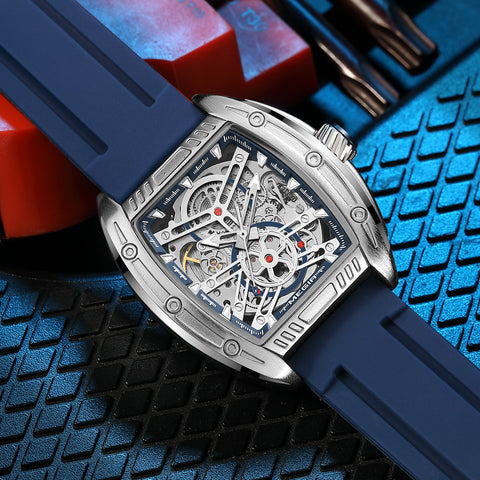 MEGIR Original Luxury Sport Watch for Men Silicone Band Automatic Mechanical Movement WristWatches Luminous Clock Reloj Hombre 8601 - Freeyouthzbandz