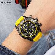 MEGIR Mens' Watches Luxury Fashion Military Sport Watch for Man Waterproof Luminous Silicone Quartz Wrist Watch Clock 2211 - Freeyouthzbandz