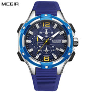 MEGIR Men's Chronograph Original Top Luxury Sports Military Watches for Men Date Luminous Wristwatches Clock Relogio Masculino - Freeyouthzbandz
