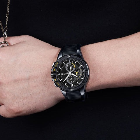 MEGIR Watches for Men Chronograph Fashion Luxury Sports Watches Silicone Strap Waterproof Calendar Quartz Man Clock Wristwatch - Freeyouthzbandz