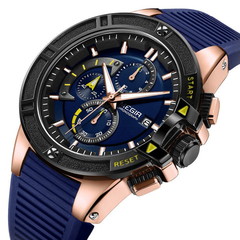 MEGIR Watches for Men Chronograph Fashion Luxury Sports Watches Silicone Strap Waterproof Calendar Quartz Man Clock Wristwatch - Freeyouthzbandz