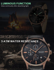 MEGIR Sport Watch for Men Luxury Waterproof Quartz Clock Leather Wristwatch Luminous Military Watches Calendar reloj hombre 2011 - Freeyouthzbandz