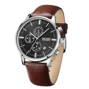 MEGIR Sport Watch for Men Luxury Waterproof Quartz Clock Leather Wristwatch Luminous Military Watches Calendar reloj hombre 2011 - Freeyouthzbandz