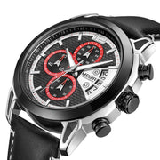 MEGIR Fashion Mens Military Sports Watches Luxury Leather Quartz Business Watch Chronograph Waterproof Luminous Date Wristwatch - Freeyouthzbandz