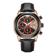 MEGIR Fashion Mens Military Sports Watches Luxury Leather Quartz Business Watch Chronograph Waterproof Luminous Date Wristwatch - Freeyouthzbandz