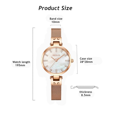 MEGIR Watches for Women Top Brand Fashion Ladies Wristwatch Waterproof Female Quartz Luxury Watch Montre Femme - Freeyouthzbandz