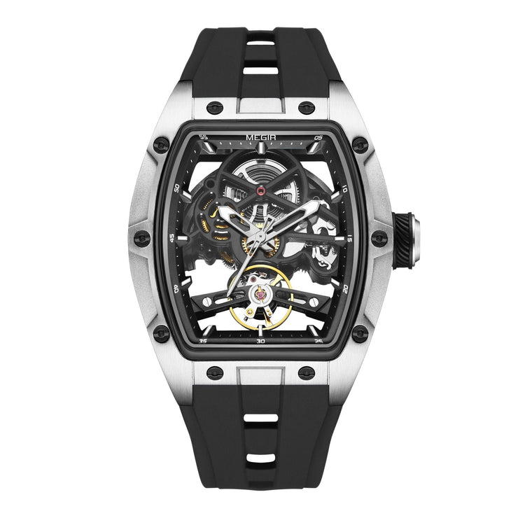 MEGIR Original Fashion Men Watches Automatic Mechanical Watch Steel Case Sport Skeleton Dial Wristwatch Waterproof Clock Reloj Hombre 2242 - Freeyouthzbandz