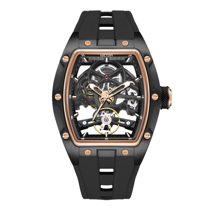 MEGIR Original Fashion Men Watches Automatic Mechanical Watch Steel Case Sport Skeleton Dial Wristwatch Waterproof Clock Reloj Hombre 2242 - Freeyouthzbandz