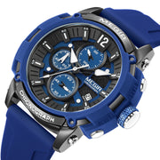MEGIR Fashion Military Watch for Men Top Luxury Sport Quartz Chronograph Waterproof Male Clock Wristwatch Silicone Reloj Hombre - Freeyouthzbandz