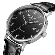MEGIR Luxury Automatic Mechanical Watch for Men Large Dial Sapphire Leather Strap Male Wristwatch Sports Waterproof Date Clock 62012 - Freeyouthzbandz