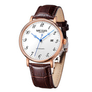 MEGIR Luxury Automatic Mechanical Watch for Men Large Dial Sapphire Leather Strap Male Wristwatch Sports Waterproof Date Clock 62012 - Freeyouthzbandz
