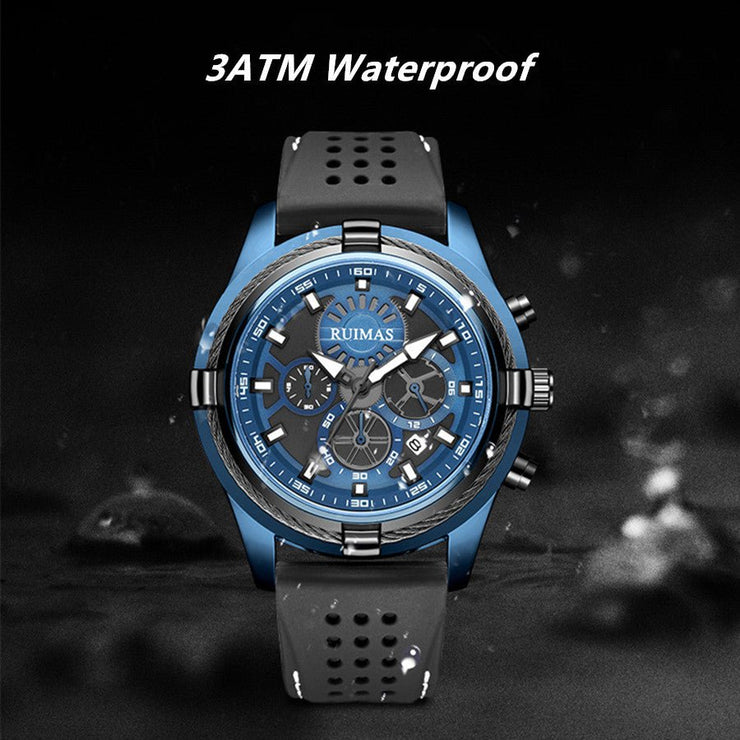 RUIMAS Top Luxury Quartz Wristwatches Men Silicone Large Dial Military Sports Watches Waterproof Luminous Date Reloj Hombre - Freeyouthzbandz