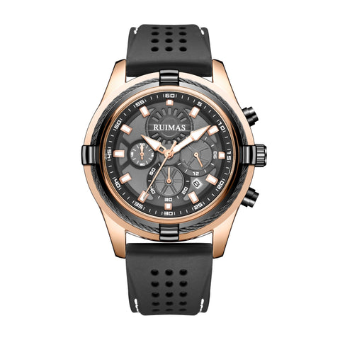 RUIMAS Top Luxury Quartz Wristwatches Men Silicone Large Dial Military Sports Watches Waterproof Luminous Date Reloj Hombre - Freeyouthzbandz