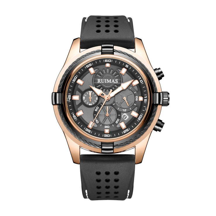 RUIMAS Top Luxury Quartz Wristwatches Men Silicone Large Dial Military Sports Watches Waterproof Luminous Date Reloj Hombre - Freeyouthzbandz
