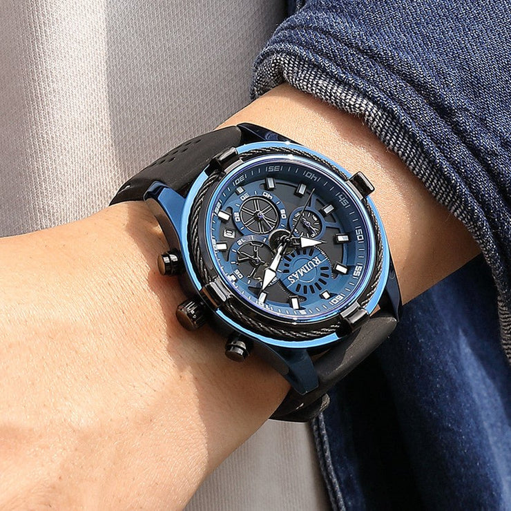 RUIMAS Top Luxury Quartz Wristwatches Men Silicone Large Dial Military Sports Watches Waterproof Luminous Date Reloj Hombre - Freeyouthzbandz