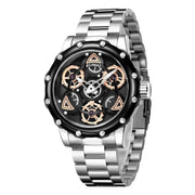 RUIMAS Quartz Watches Men's Business Wristwatch Waterproof Male Clock Chronograph Stainless Steel Casual Watch reloj hombre 331 - Freeyouthzbandz