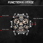 RUIMAS Quartz Watches Men's Business Wristwatch Waterproof Male Clock Chronograph Stainless Steel Casual Watch reloj hombre 331 - Freeyouthzbandz