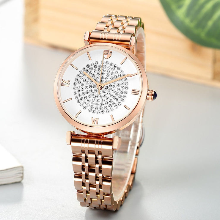 RUIMAS Fashion Women Watch Luxury Quartz Wristwatch Stainless Steel Ladies Casual Watches Dress Clock Relogio Feminino 538 - Freeyouthzbandz
