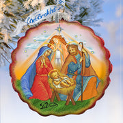Miracle Nativity Flower Glass Ornament by G. DeBrekht - Nativity Holiday Decor - 759 - 035 - Freeyouthzbandz
