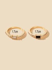 Stackable 2 pcs Wedding Promise Rhinestone Multiple Engagement Finger Rings set - Freeyouthzbandz