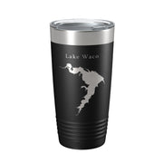 Lake Waco Map Tumbler Travel Mug Insulated Laser Engraved Coffee Cup Texas 20 oz - Freeyouthzbandz