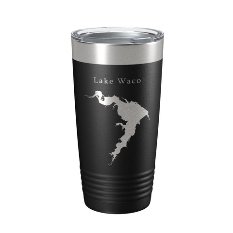 Lake Waco Map Tumbler Travel Mug Insulated Laser Engraved Coffee Cup Texas 20 oz - Freeyouthzbandz