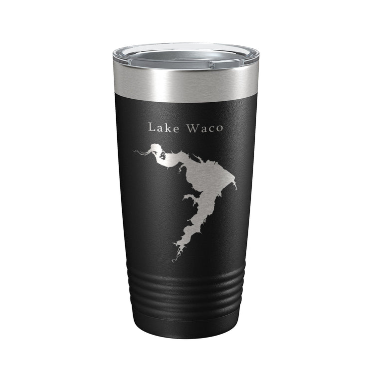 Lake Waco Map Tumbler Travel Mug Insulated Laser Engraved Coffee Cup Texas 20 oz - Freeyouthzbandz