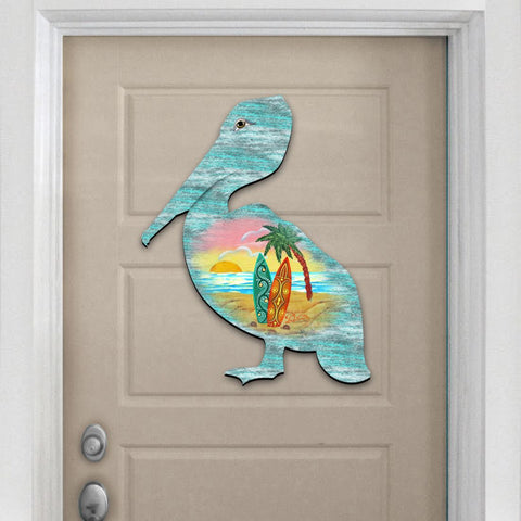 Pelican Decorative Coastal Door Decor by G. DeBrekht - Coastal Holiday Decor - 8198543H - Freeyouthzbandz