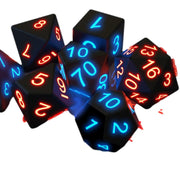Luminous Electronic Glow Polyhedral DND RPG Game Dice Set of 7 - Freeyouthzbandz