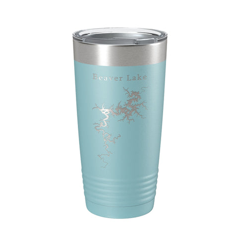 Beaver Lake Map Tumbler Travel Mug Insulated Laser Engraved Coffee Cup Arkansas 20 oz - Freeyouthzbandz