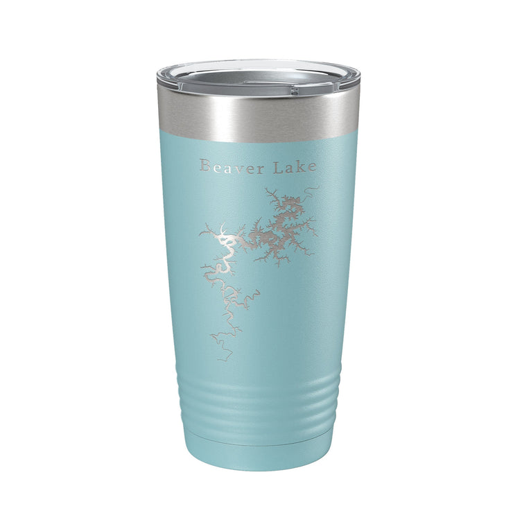 Beaver Lake Map Tumbler Travel Mug Insulated Laser Engraved Coffee Cup Arkansas 20 oz - Freeyouthzbandz
