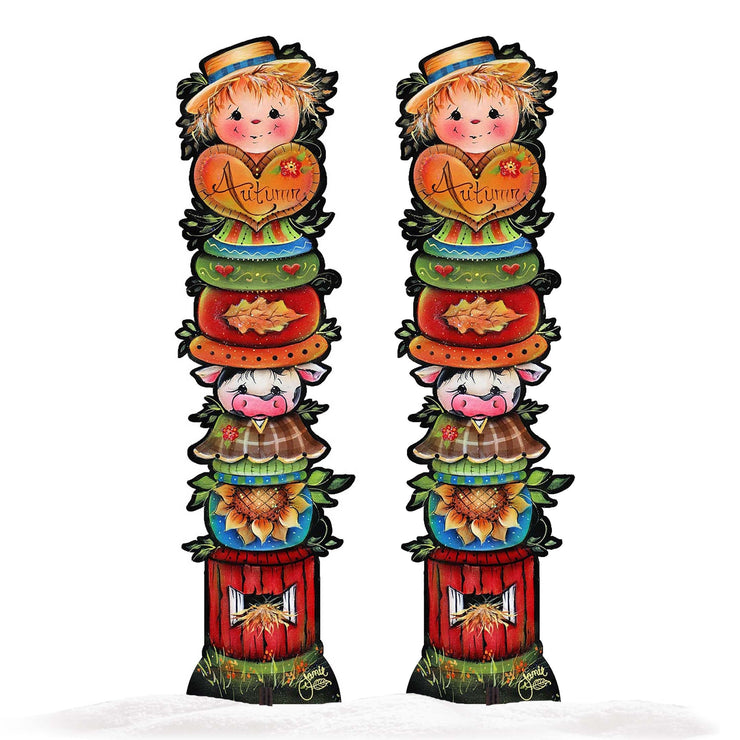 For the Love of Autumn Set of 2 Walkway Greeters Outdoor Decor by Jamie Mills - Price - Halloween Thanksgiving Decor - 8457804F - S2 - Freeyouthzbandz