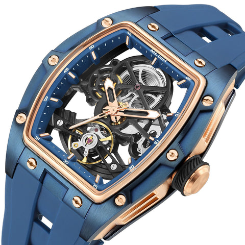 MEGIR Original Fashion Men Watches Automatic Mechanical Watch Steel Case Sport Skeleton Dial Wristwatch Waterproof Clock Reloj Hombre 2242 - Freeyouthzbandz