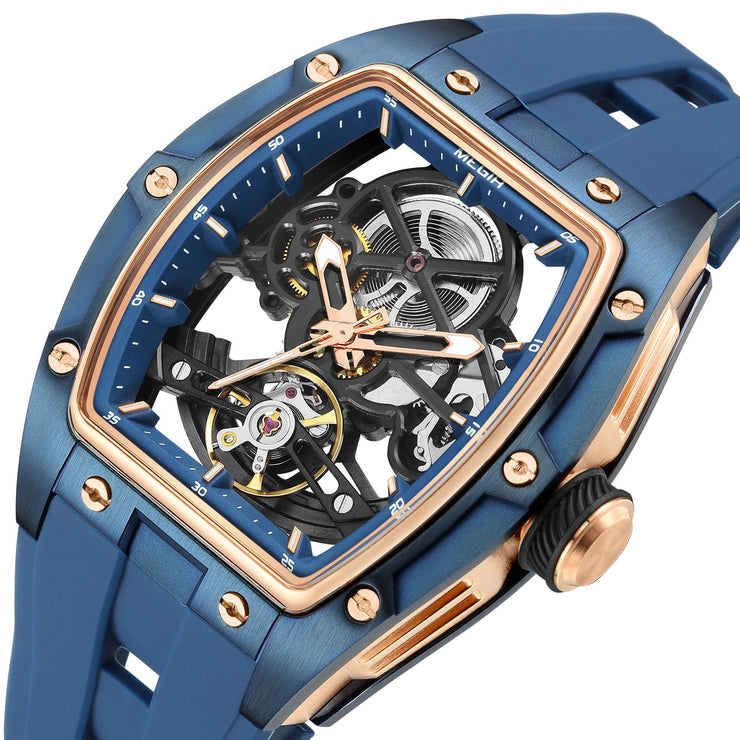MEGIR Original Fashion Men Watches Automatic Mechanical Watch Steel Case Sport Skeleton Dial Wristwatch Waterproof Clock Reloj Hombre 2242 - Freeyouthzbandz