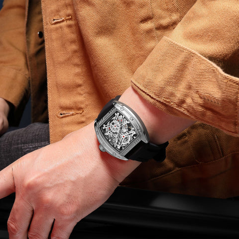 MEGIR Original Luxury Sport Watch for Men Silicone Band Automatic Mechanical Movement WristWatches Luminous Clock Reloj Hombre 8601 - Freeyouthzbandz