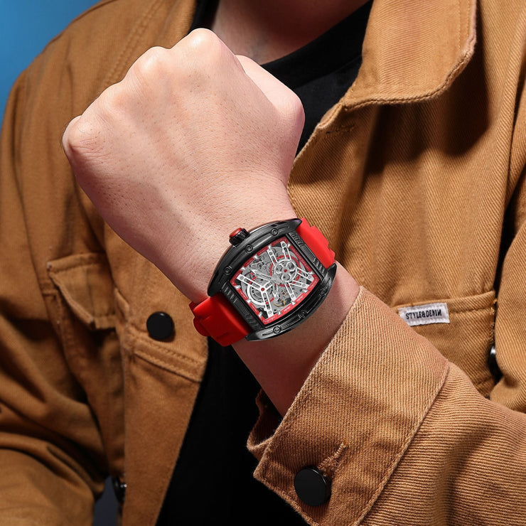 MEGIR Original Luxury Sport Watch for Men Silicone Band Automatic Mechanical Movement WristWatches Luminous Clock Reloj Hombre 8601 - Freeyouthzbandz