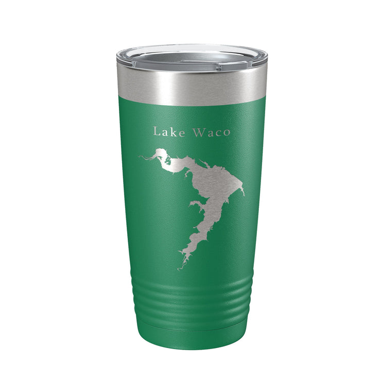 Lake Waco Map Tumbler Travel Mug Insulated Laser Engraved Coffee Cup Texas 20 oz - Freeyouthzbandz